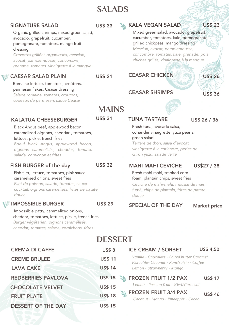 Beach menu page 2