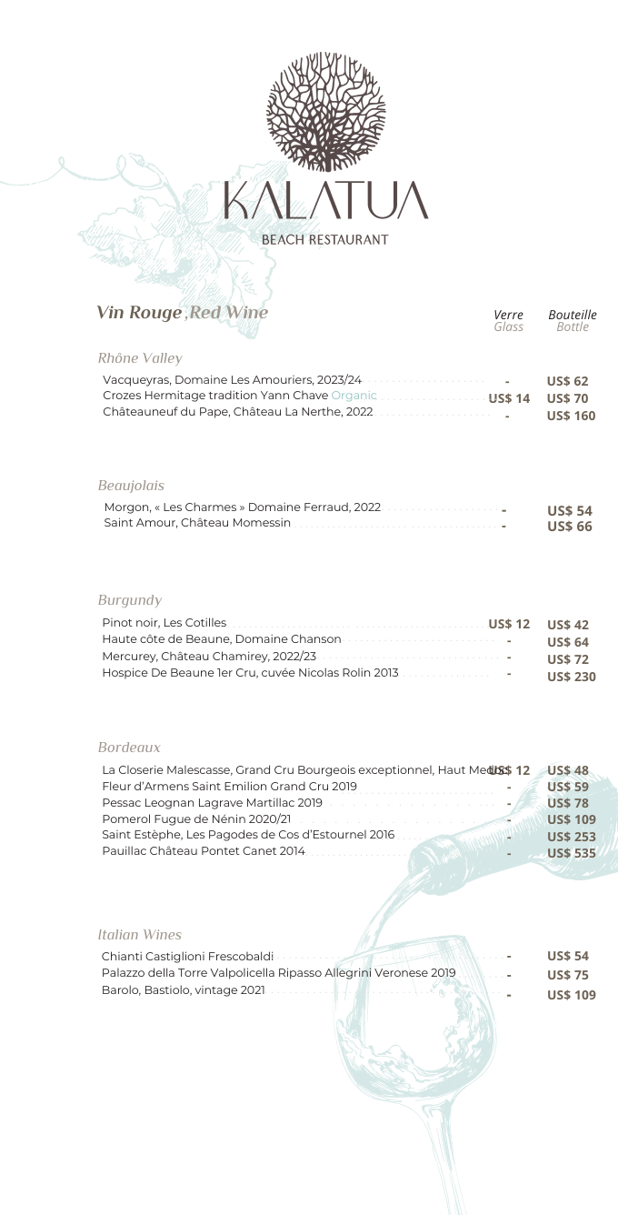 Wines menu page 3